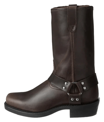 Men's workwear harness boots: sturdy design, oil-resistant grip, and classic rugged appeal for winter footwear.