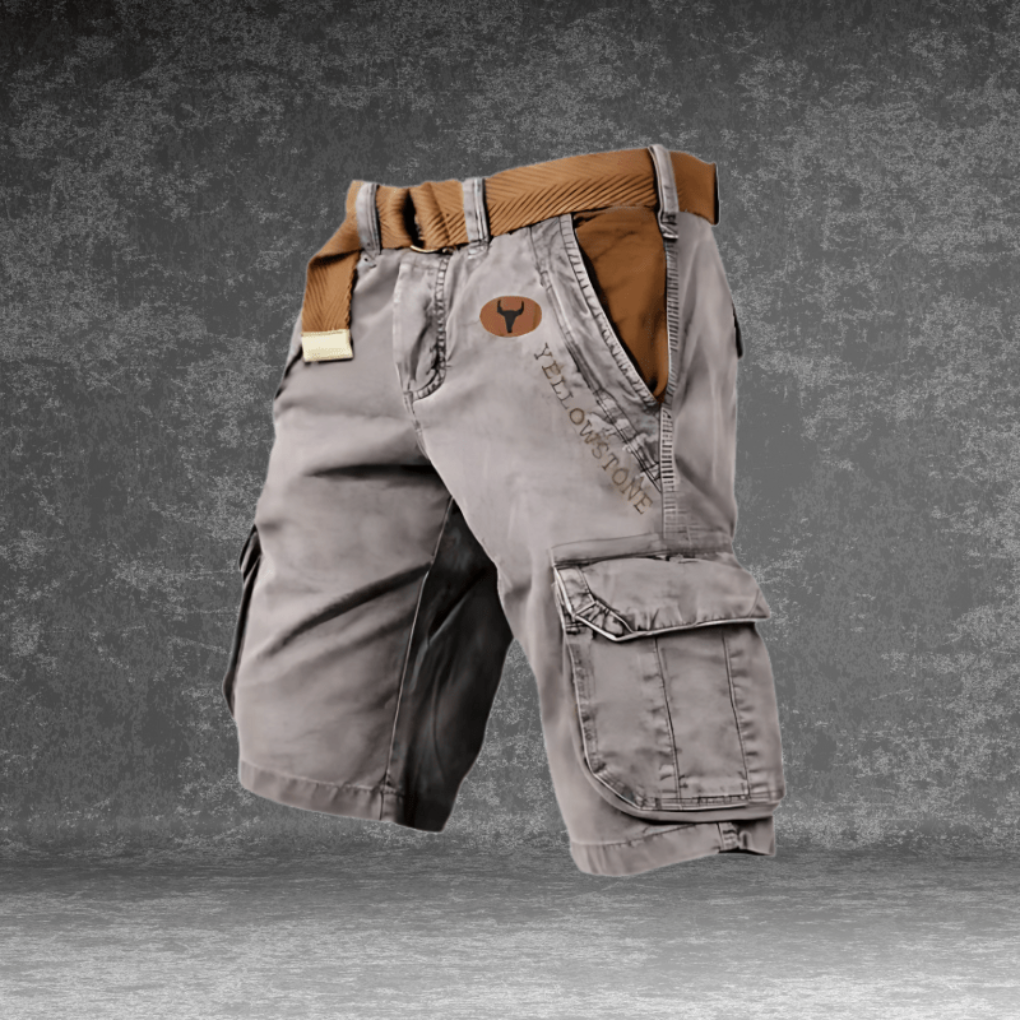 Men's rugged multi-pocket cargo shorts, perfect for outdoor adventures & everyday wear. Durable & comfortable.