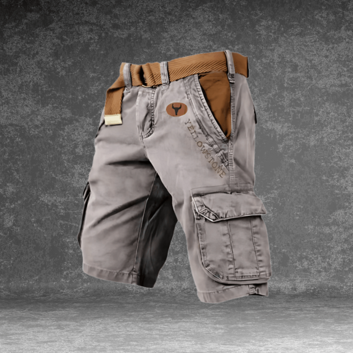 Men's rugged multi-pocket cargo shorts, perfect for outdoor adventures & everyday wear. Durable & comfortable.