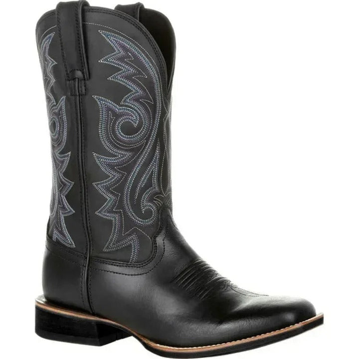Men's rugged western square toe boots, perfect for casual everyday wear.