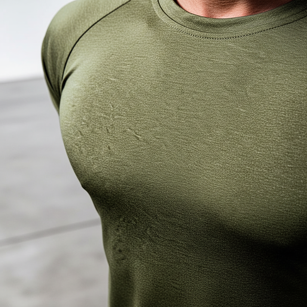 Lightweight short-sleeve gym top for men, designed for comfort & performance during workouts.