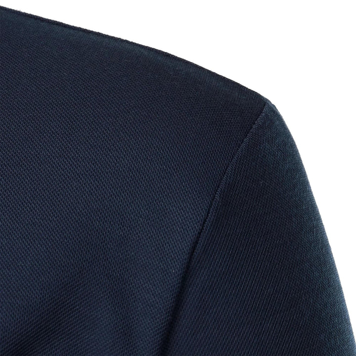 Man wearing a casual men's short sleeve polo shirt with chest pocket, ideal for comfortable everyday style.