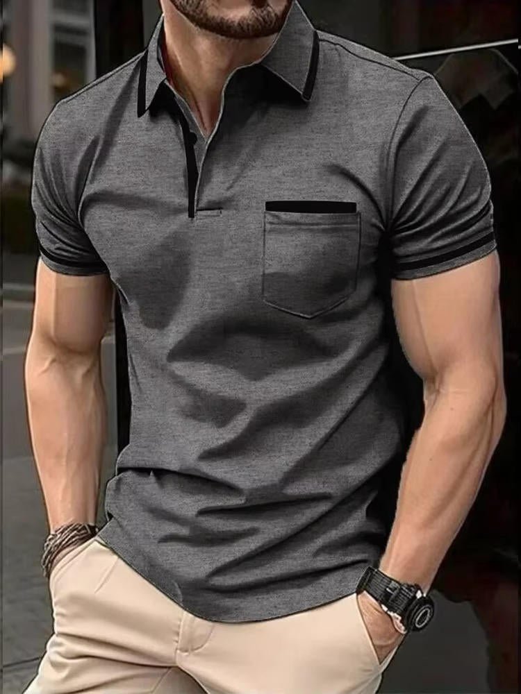 Stylish men's short sleeve polo shirt in a classic fit. Features a convenient chest pocket, perfect for everyday fashion.
