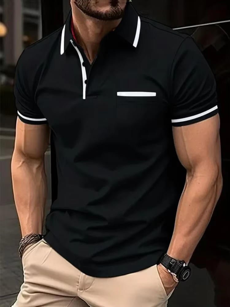 Classic fit men's workwear polo shirt, short sleeve design with a functional chest pocket for versatility.