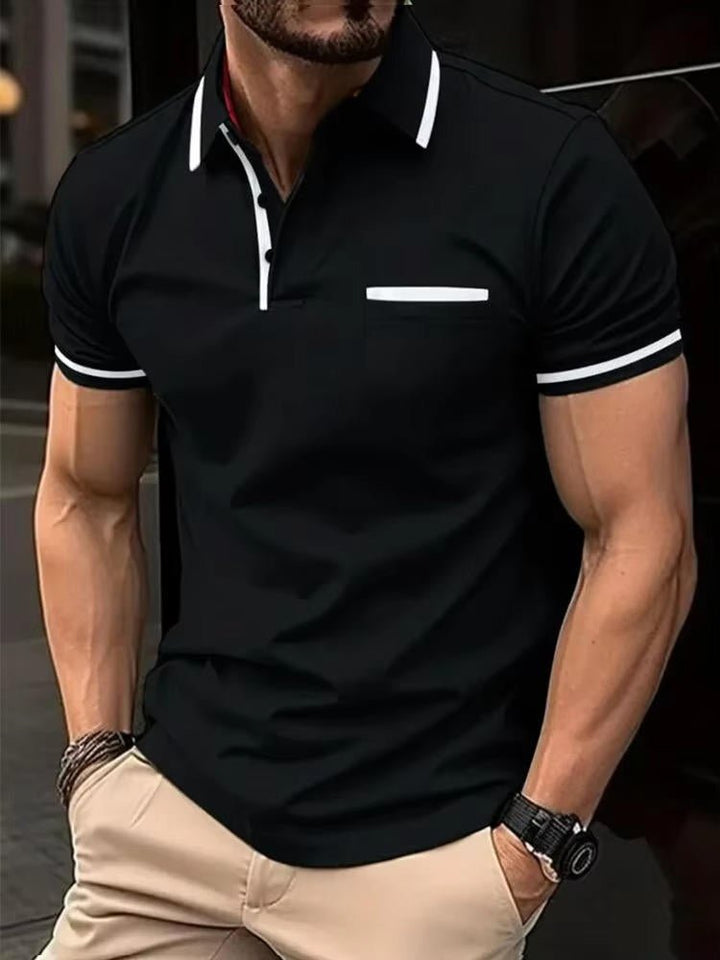 Classic fit men's workwear polo shirt, short sleeve design with a functional chest pocket for versatility.