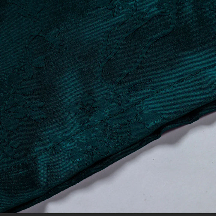 Satin print men's polo shirt with a rich floral design. A stylish and comfortable casual top for men.