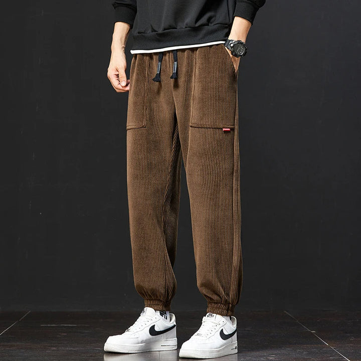 Close-up of Men's Signature Everyday Joggers, highlighting fabric texture and quality for ultimate comfort.
