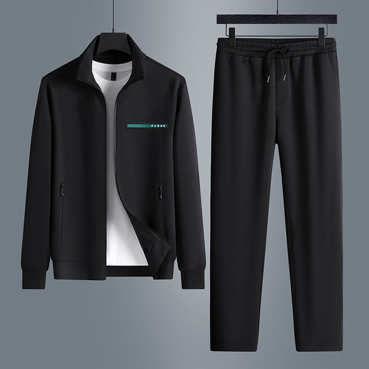 Sleek men's matching athletic tracksuit set. Perfect comfort wear for active and casual occasions. Tailored fit.