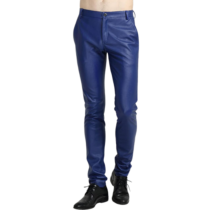 Edgy men's slim fit biker pants, an essential for modern men's fashion and versatile casual wear.