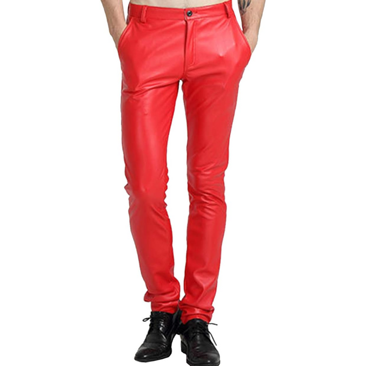 Rugged men's slim fit motorcycle pants, delivering an edgy biker aesthetic for modern men's fashion.
