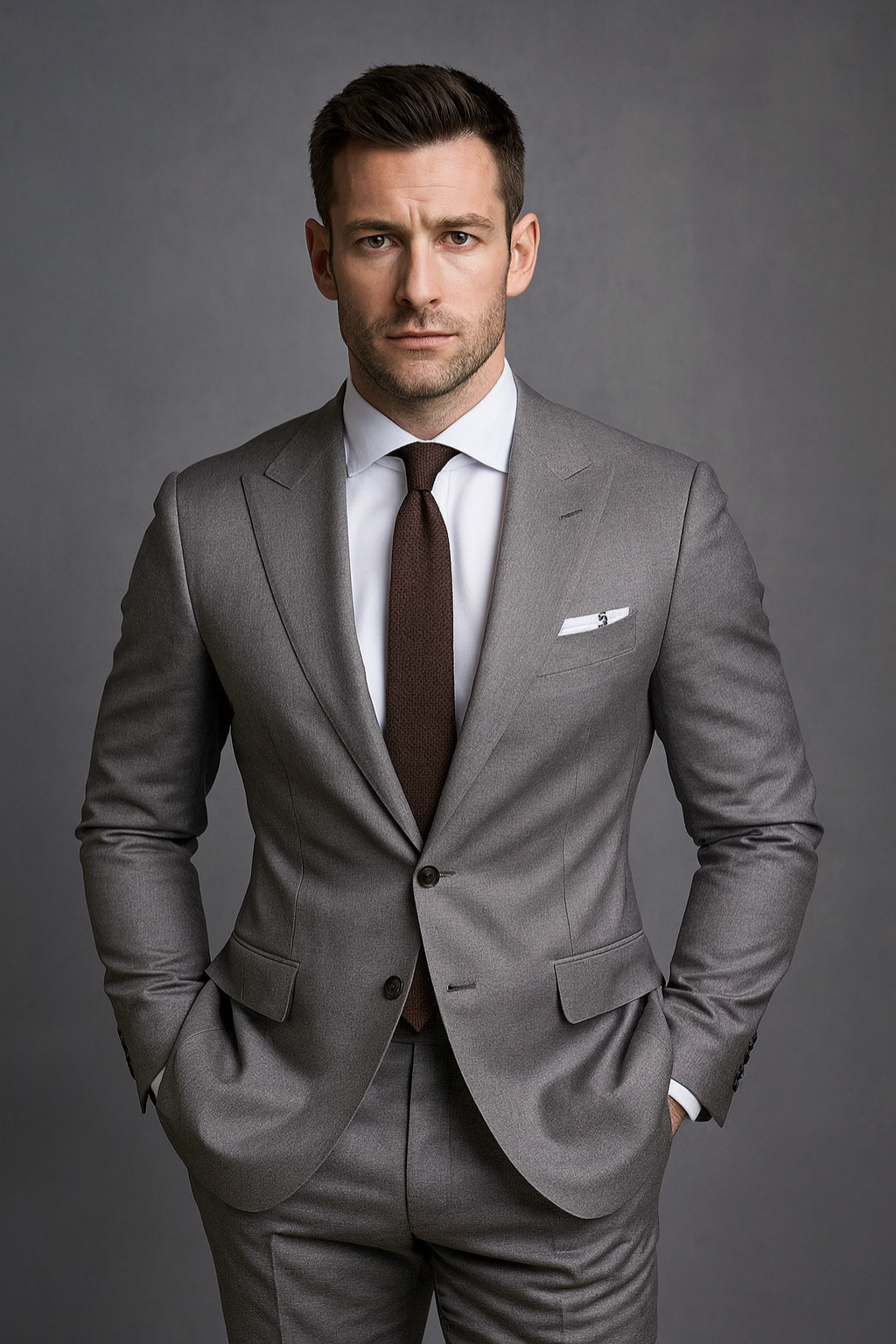 Men's slim fit black business suit, perfect for modern formal events and professional work attire. Tailored 2-piece.