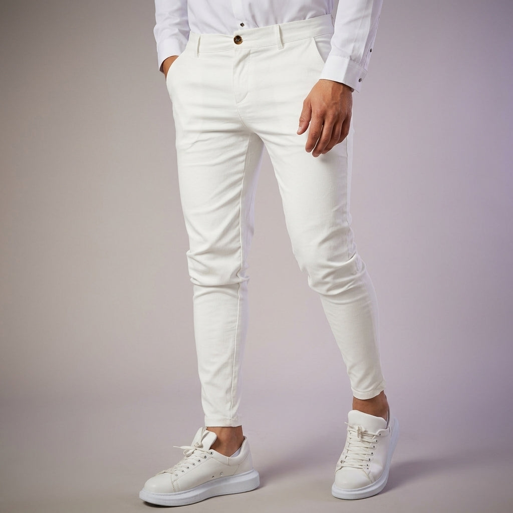 Classic men's slim fit business trousers, perfect for sharp professional office wear.