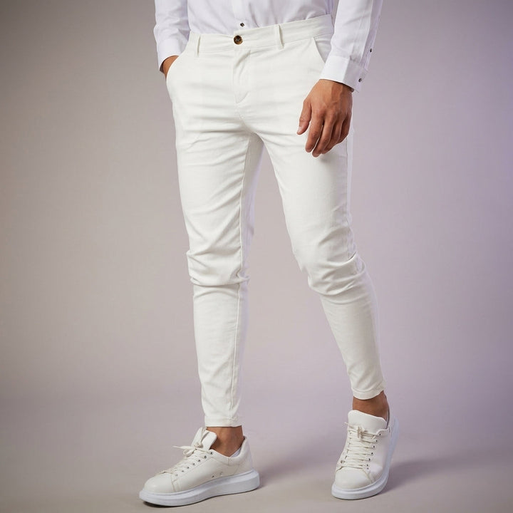 Classic men's slim fit business trousers, perfect for sharp professional office wear.