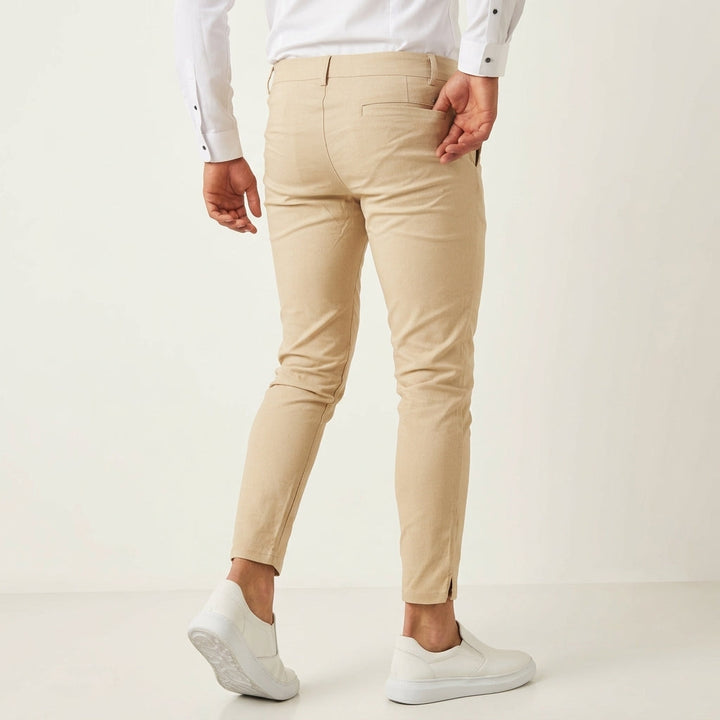 Sleek men's slim fit professional trousers, perfect dress pants for office and formal business events.