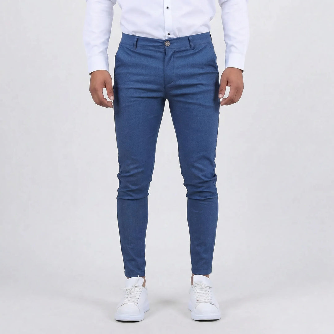 Everyday men's versatile slim-fit chinos, combining style, comfort, and durability.