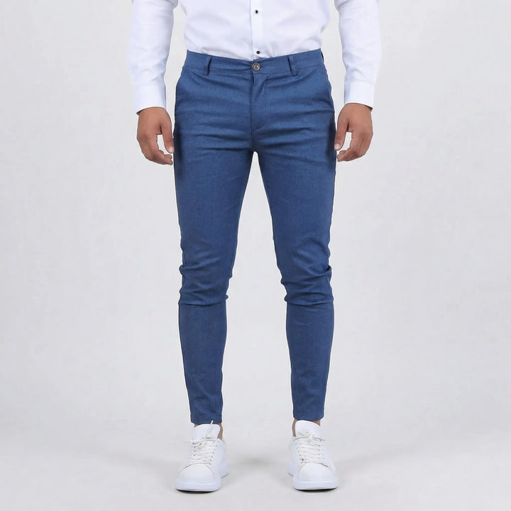 Everyday men's versatile slim-fit chinos, combining style, comfort, and durability.