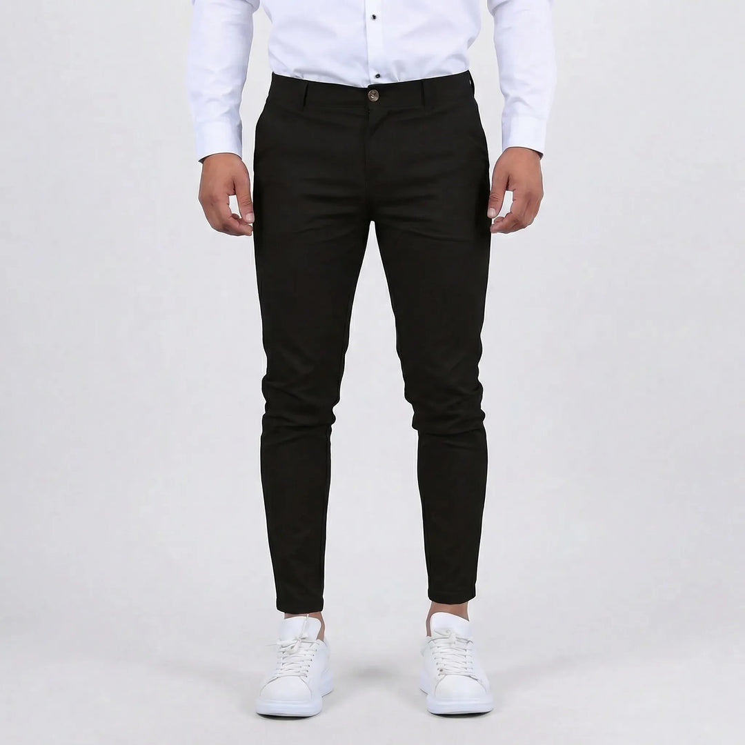 Everyday men's slim-fit chinos, comfortable & fashionable for any occasion.