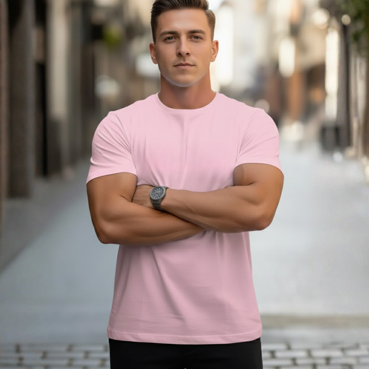 Everyday style: essential men's slim fit crew neck short sleeve tee, ultimate comfort for casual fashion.