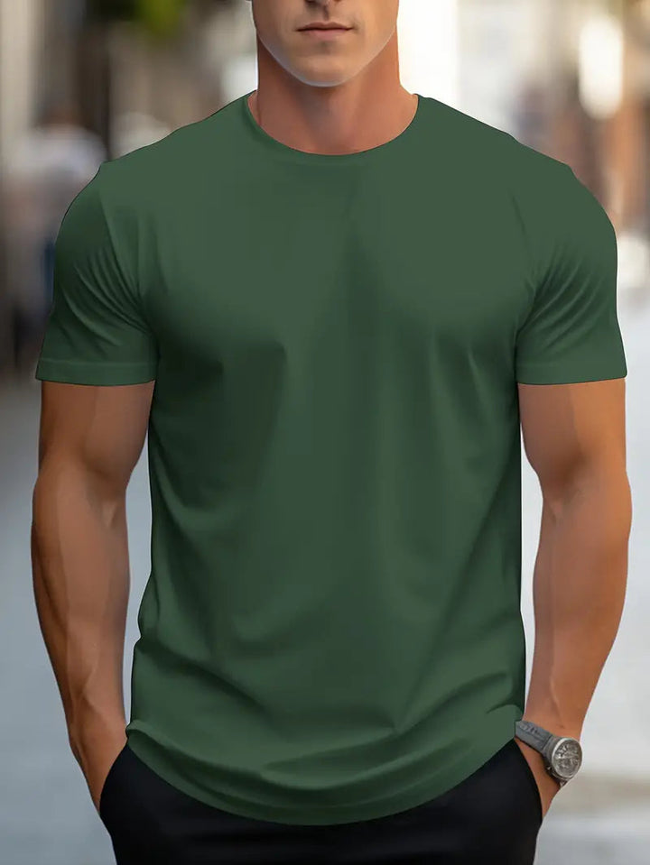 Everyday essential men's slim fit crew neck t-shirt, a comfortable and modern short sleeve basic tee.