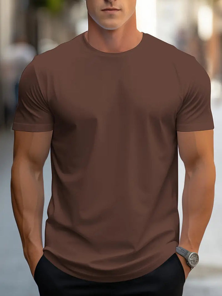 Men's slim fit crew neck t-shirt, a comfortable & stylish casual outfit basic, perfect for modern wear.