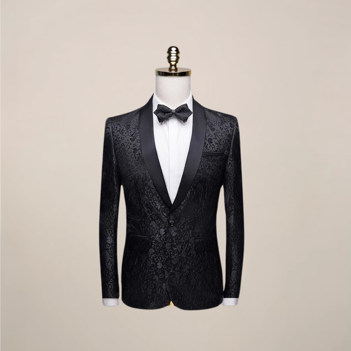 Sophisticated men's slim fit embroidered evening jacket, perfect for any formal special occasion.