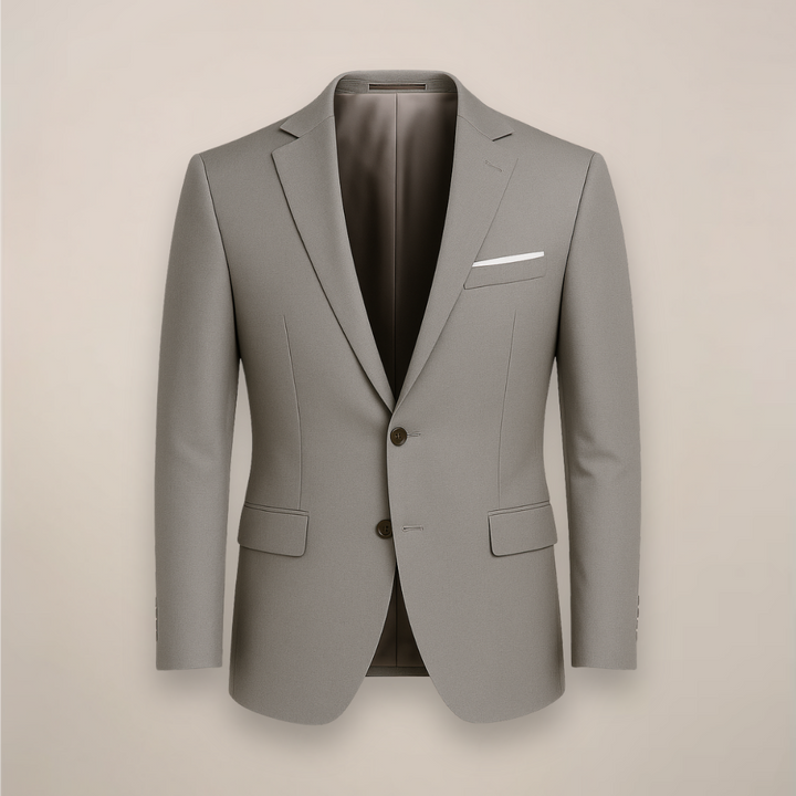 Modern tailored men's blazer, slim fit suit jacket for weddings, business, or formal events.