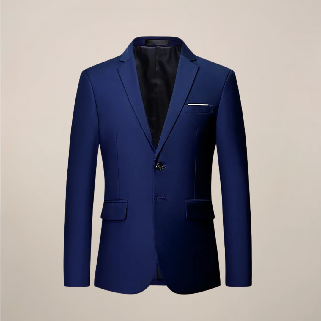 Elevated style men's slim fit blazer, tailored suit jacket for a sharp, modern business look.