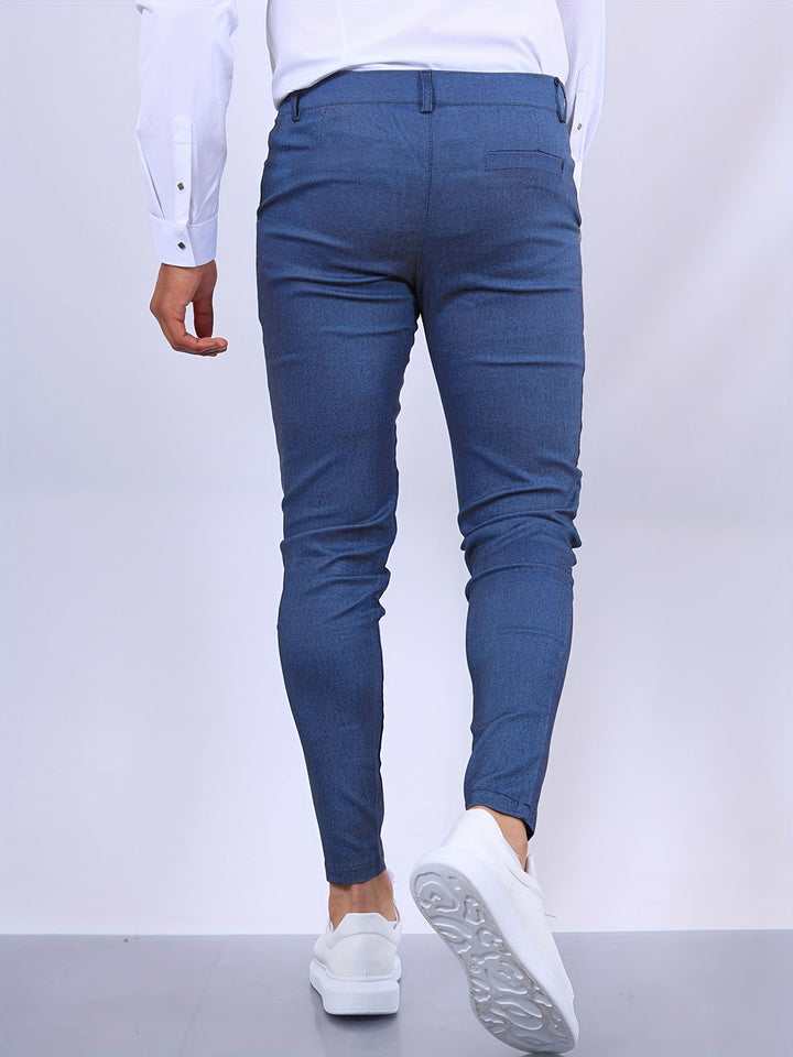 Comfortable men's slim fit stretch chinos, perfect for office wear or a casual look. Versatile twill trousers.