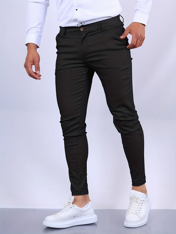 Stylish men's stretch twill chinos with a modern slim fit. Ideal for men's fashion and everyday wear.