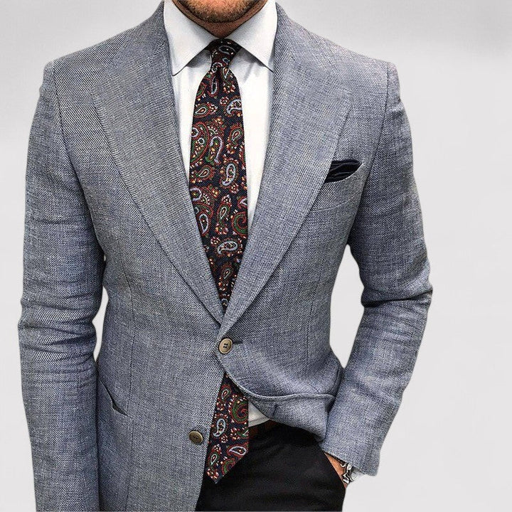 Classic men's tailored slim fit blazer. Perfect for formal events, business attire, or smart casual fashion.