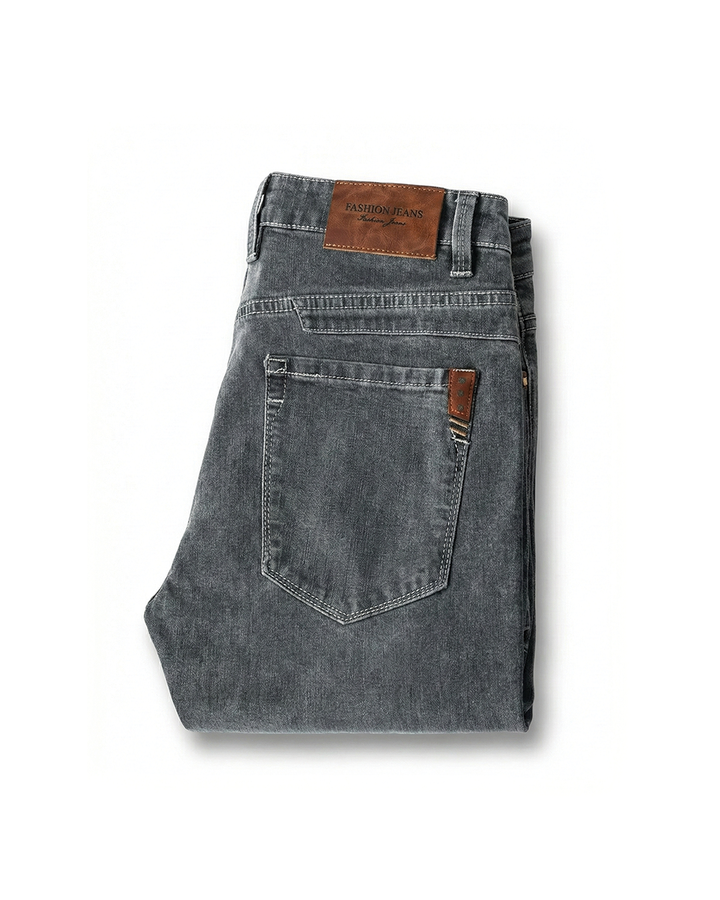 Men's slim fit tapered jeans for comfortable everyday wear, showcasing modern men's fashion style.