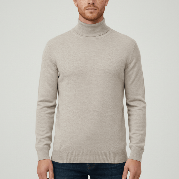 Everyday men's slim-fit turtleneck sweater. A comfortable, warm top for versatile casual style.