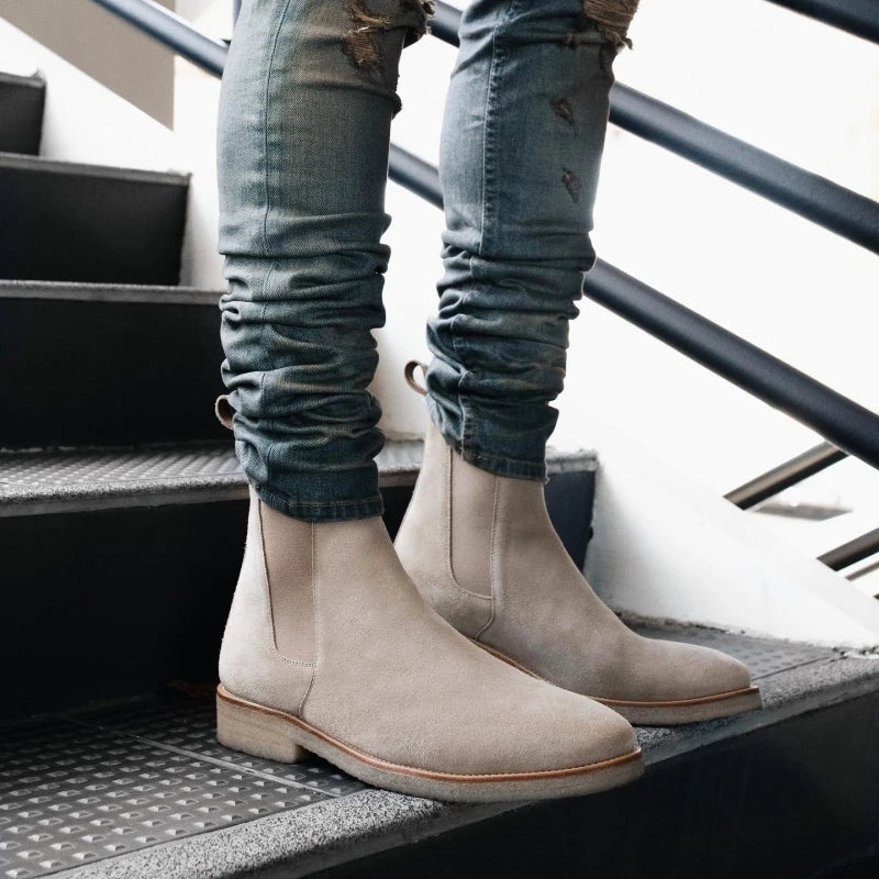 Men's slip-on Chelsea boots, a comfortable & stylish choice for casual or dressy everyday footwear.