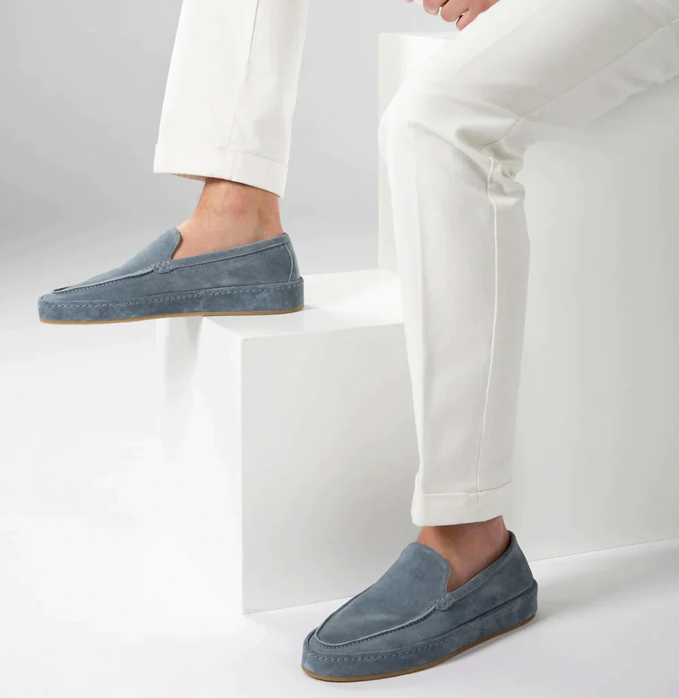 Summer men's slip-on loafers. Cushioned, comfortable, and elegant for casual or semi-dressy outfits.
