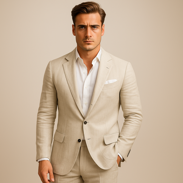 Men's smart casual blazer in a modern, tailored fit, perfect for versatile spring and summer fashion or professional attire.