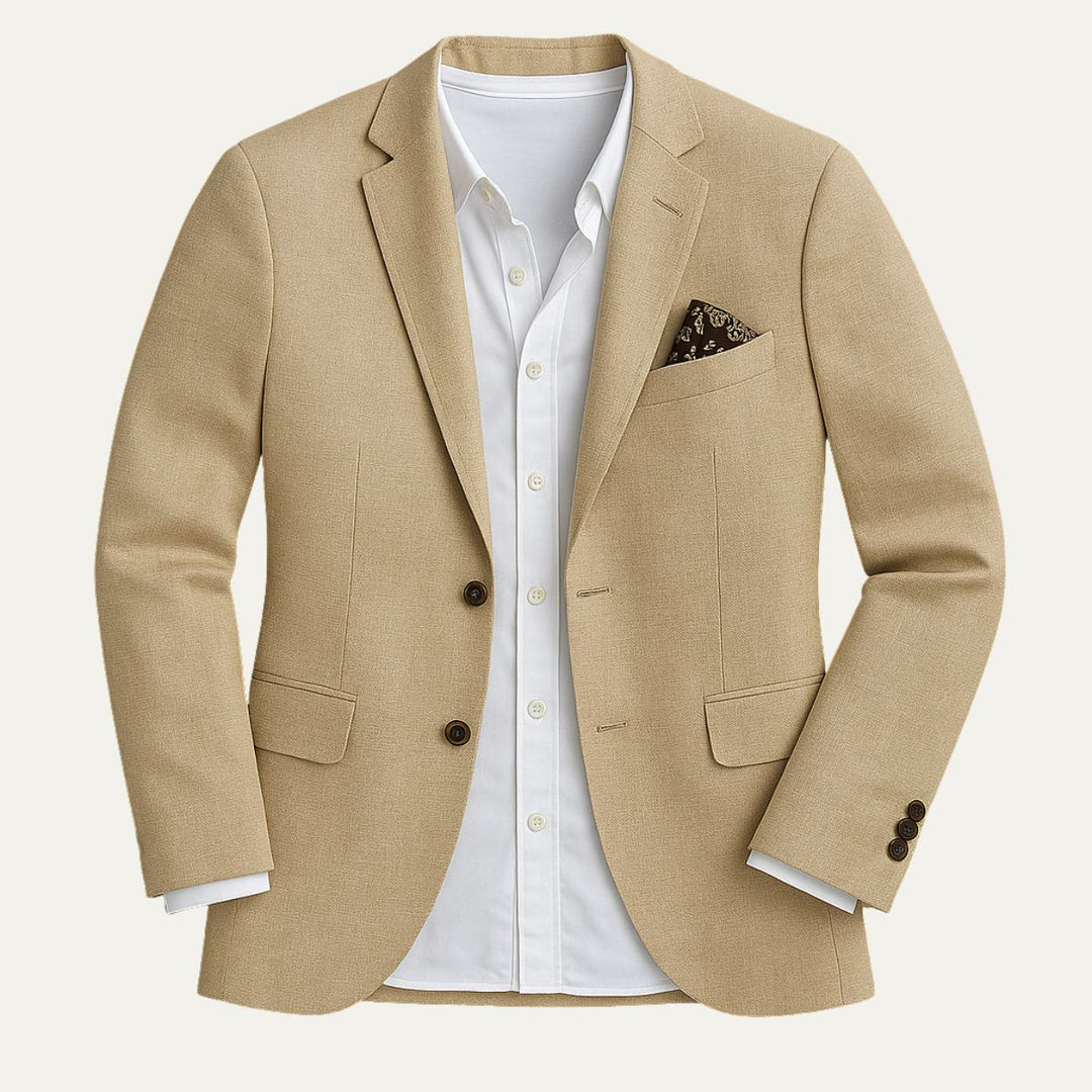 Men's smart casual blazer jacket, perfect for polished events. Tailored fit for sophisticated spring & summer style.