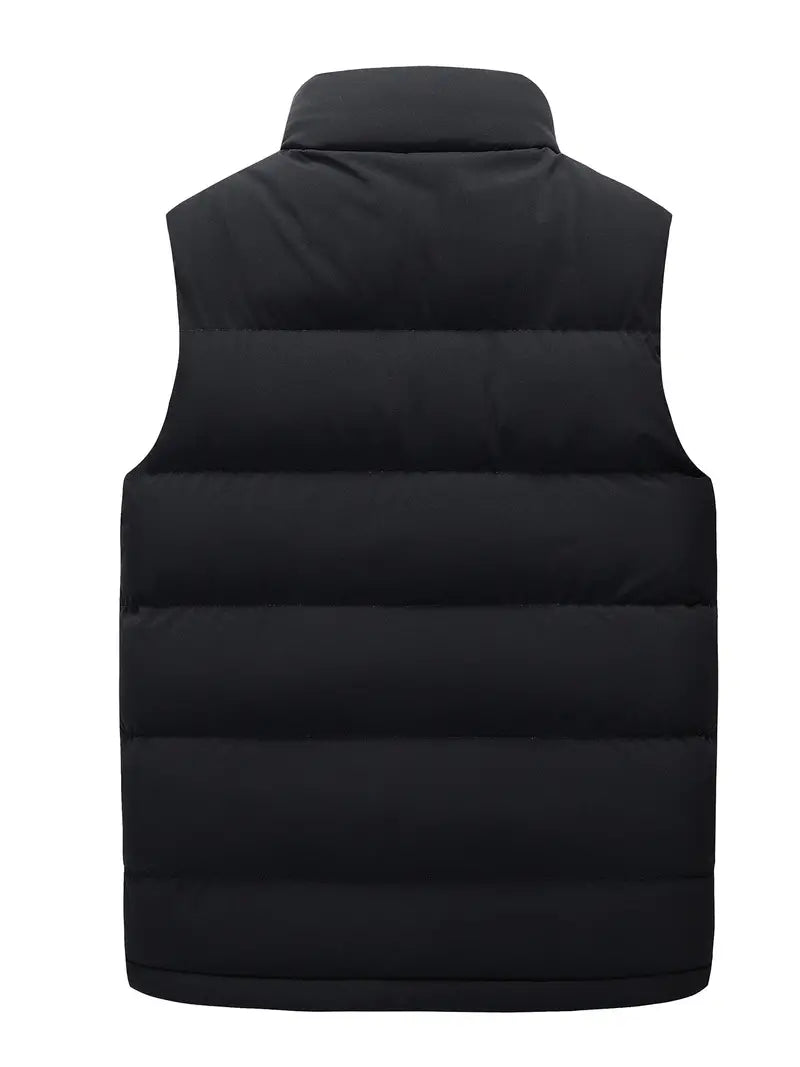 Versatile men's padded gilet, a stylish zip vest designed for layering & comfortable outerwear.