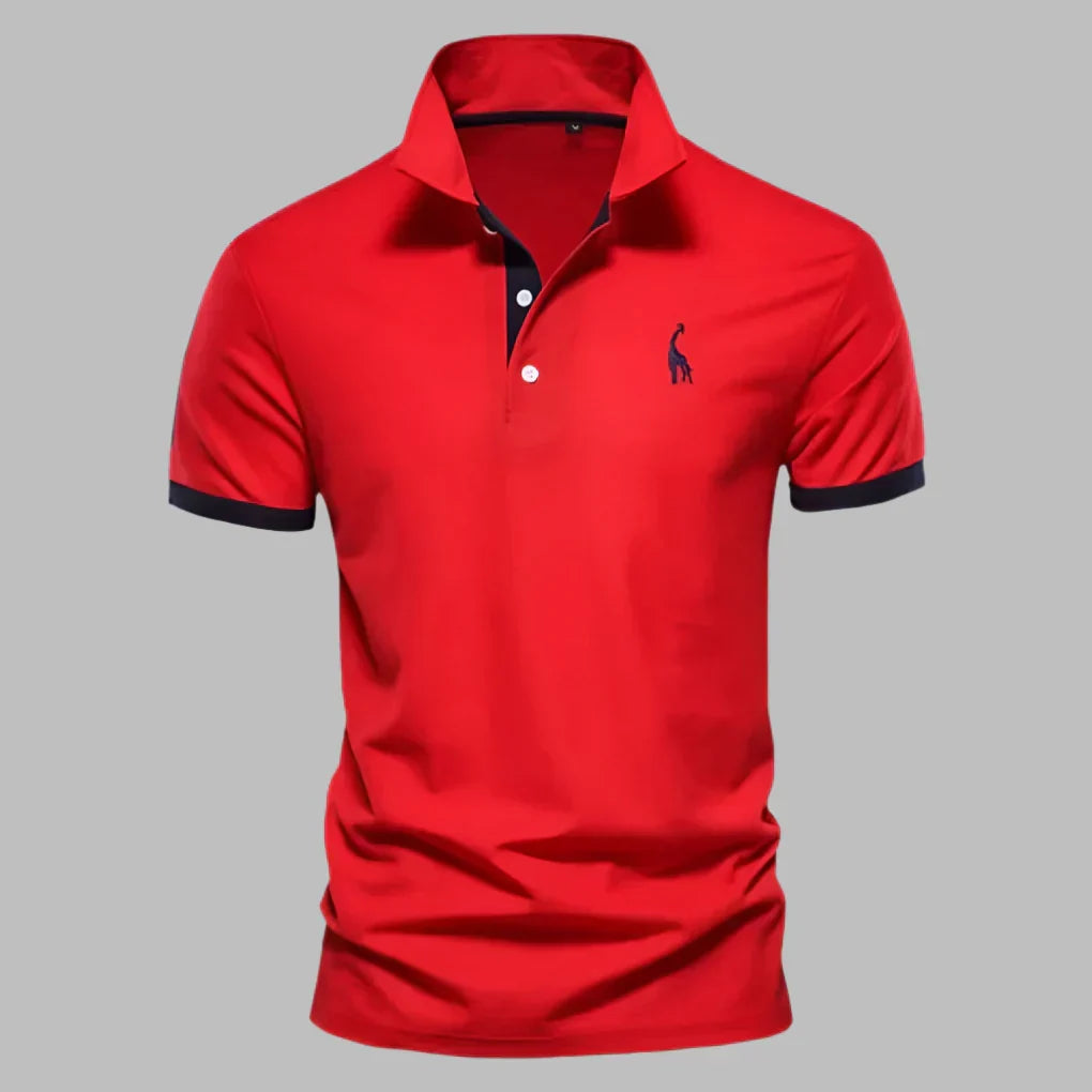 Versatile men's fashion polo shirt, smart-casual style with contrast trim, suitable for many occasions.