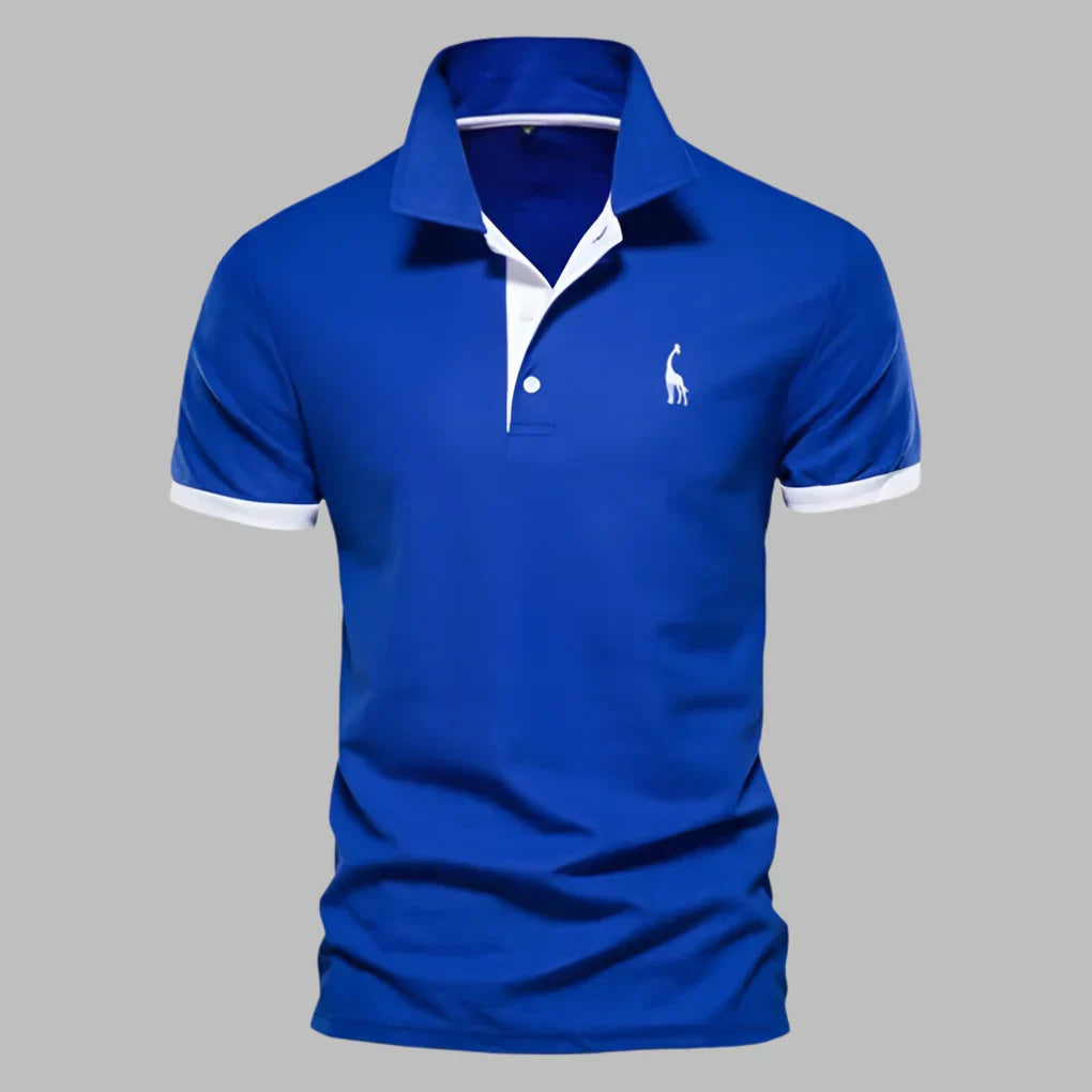 Comfortable men's everyday polo shirt, short sleeve design with smart contrast trim for modern style.