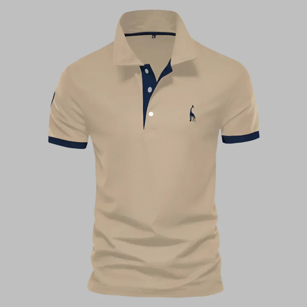 Stylish men's smart casual polo shirt featuring a contrast trim, perfect for a modern, versatile look.