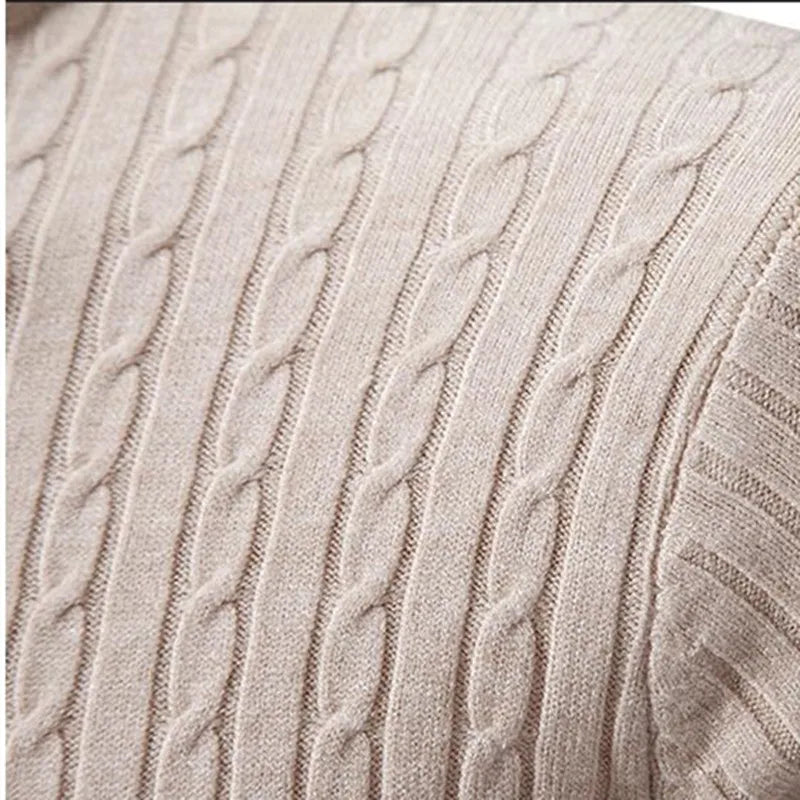 High-quality men's ribbed turtleneck sweater, soft knit & tailored fit. Durable for fall & winter fashion.