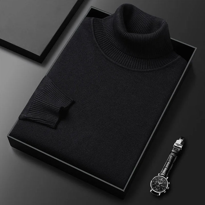 Men's incredibly comfortable turtleneck sweater, long sleeve, in a sophisticated classic design.