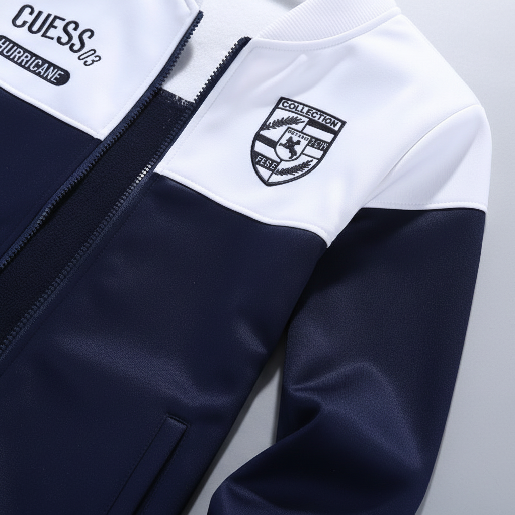 Man wearing a stylish men's sporty baseball tracksuit, ideal for activewear, jogging, or casual loungewear.