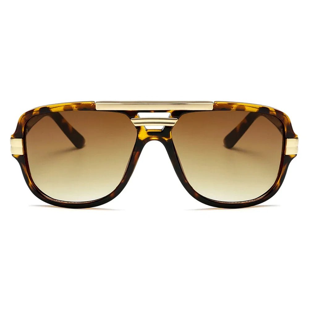 Premium men's acetate square aviator sunglasses, gradient UV400 lenses ensuring full eye protection.