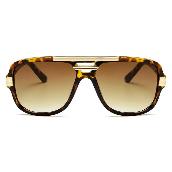 Premium men's acetate square aviator sunglasses, gradient UV400 lenses ensuring full eye protection.