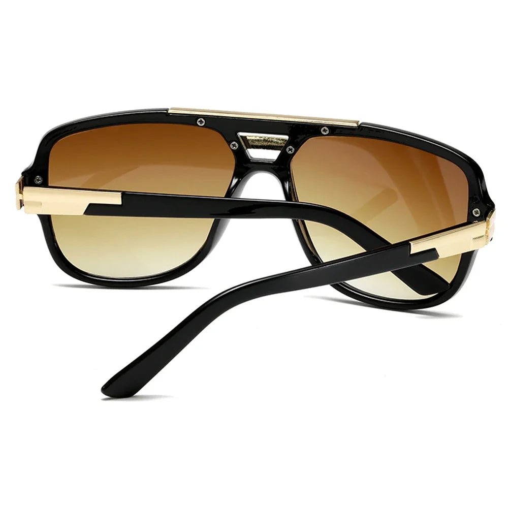 Elegant men's square aviator sunglasses, gradient UV400 lenses & premium acetate frames.