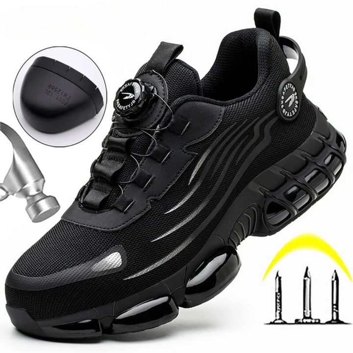 Robust men's industrial safety shoes, steel toe & puncture resistant for ultimate protection.