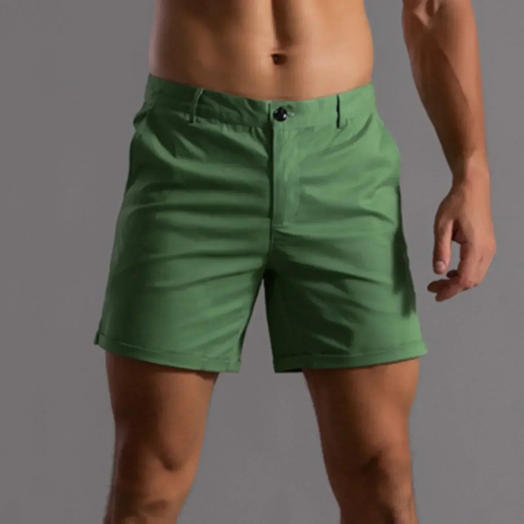 Soft stretch cotton men's chino shorts offering maximum comfort for summer and casual wear.