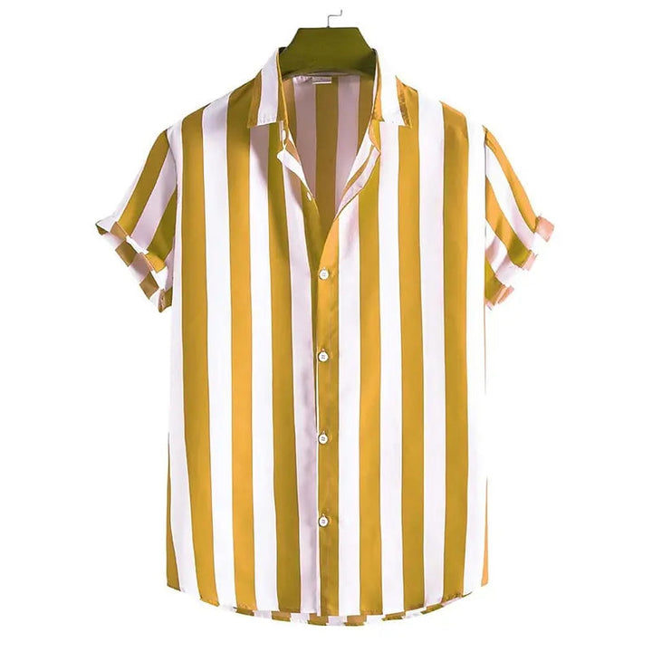 Comfortable men's striped relaxed fit polo shirt, perfect for casual wear, summer outfits & holiday style.