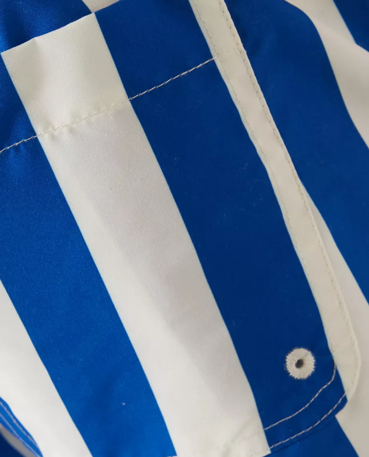 Versatile men's striped swim shorts, ideal for summer fashion, beachwear, and poolside style. Quick dry & comfortable.